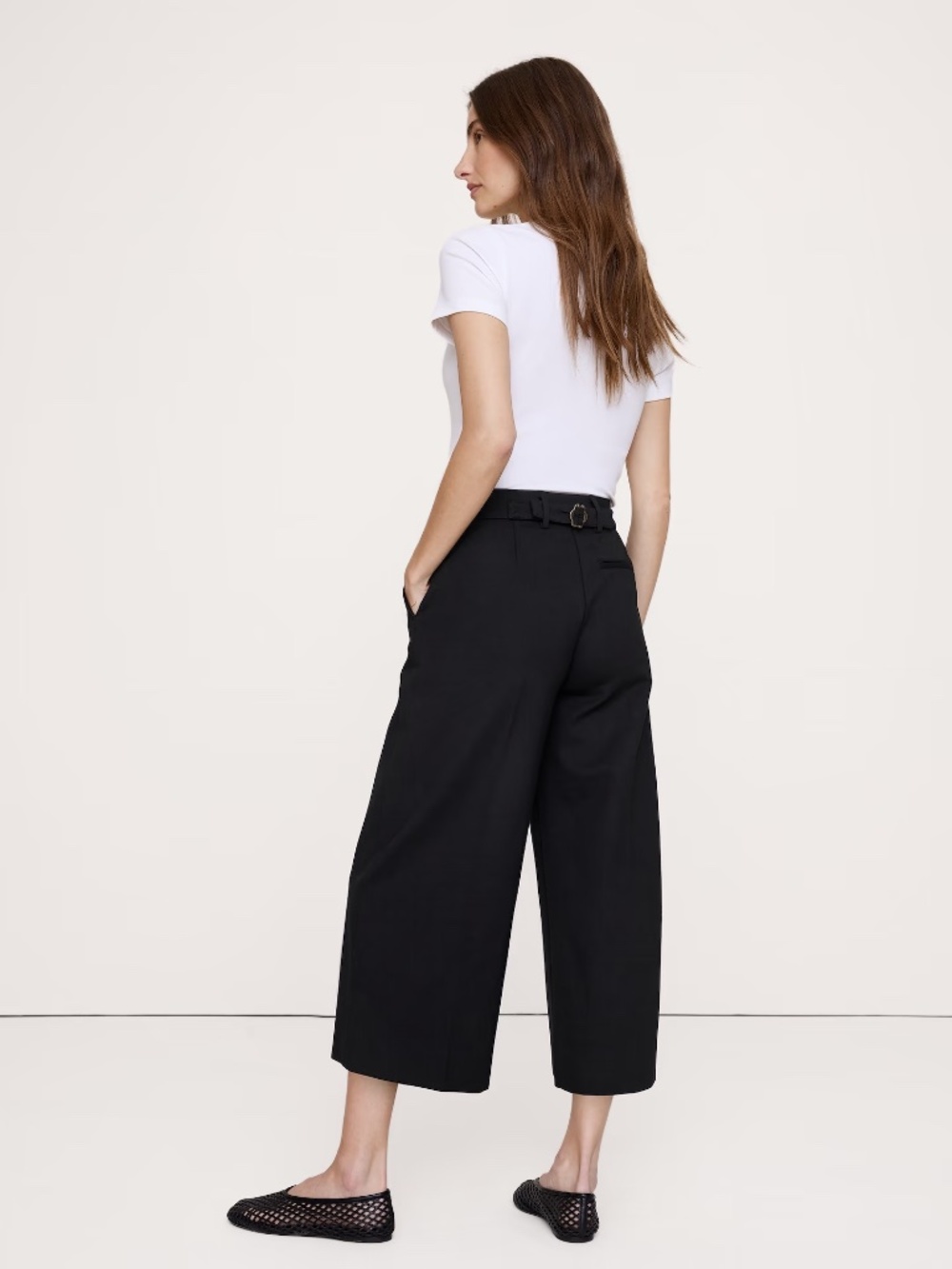 NWT Banana Republic HIGH-RISE PONTE CULOTTE // BLACK - Picture 2 of 5